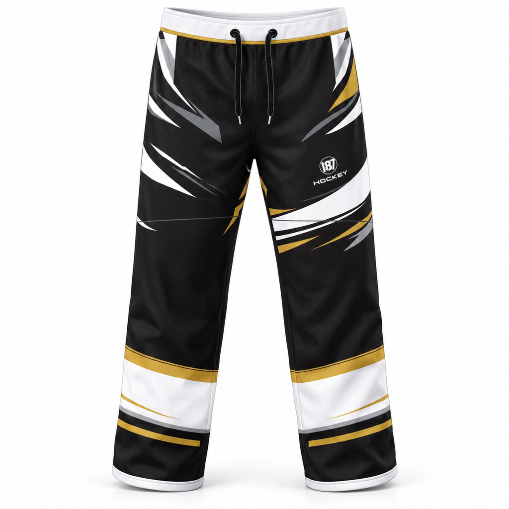 187 Hockey Inline Pants Gold Black White – Vorderansicht, Produktvisualisierung
